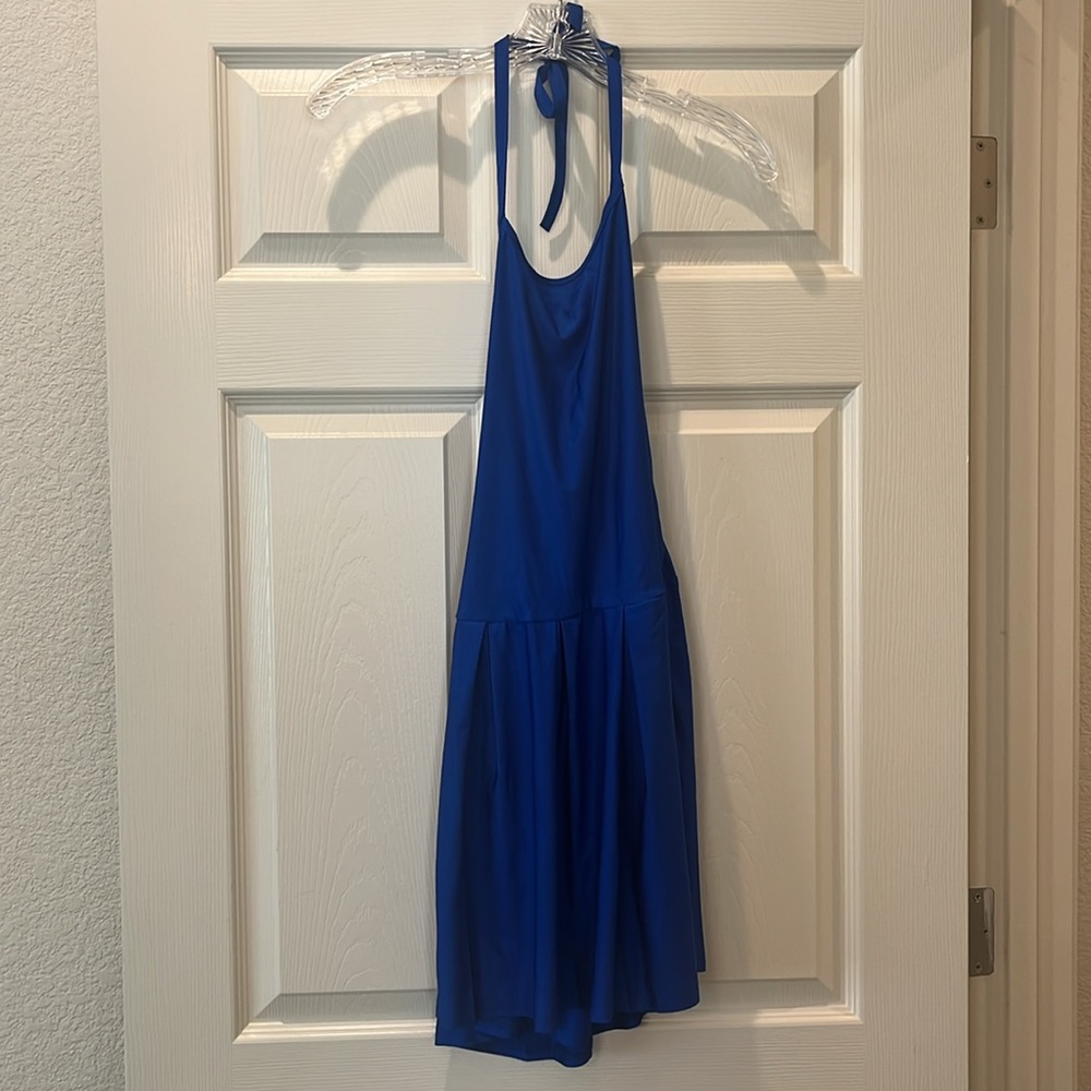Blue halter dress
